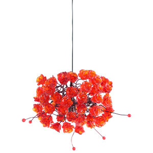 Red Rosettes Hanging Light